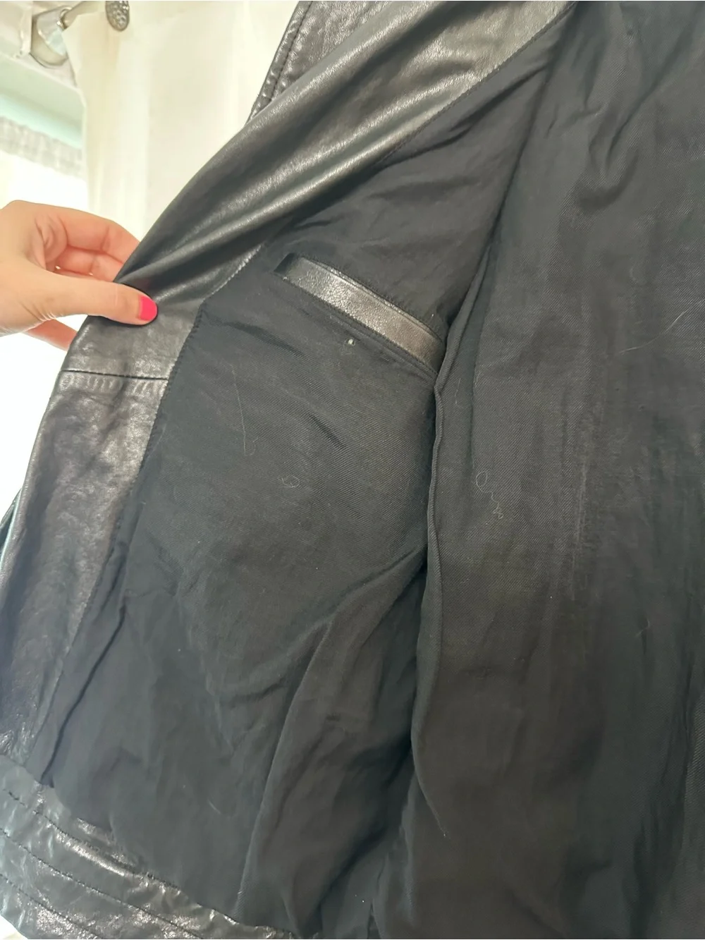 AllSaints Black Leather Jacket Size M